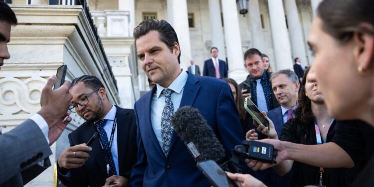 Rep. Derrick Van Orden of Wisconsin calls Matt Gaetz, who is making fun of Kevin McCarthy at the 2024 Republican National Convention, a “little (b—-)”