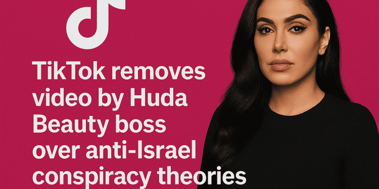 TikTok removes video by Huda beauty boss over anti-Israel conspiracy theories