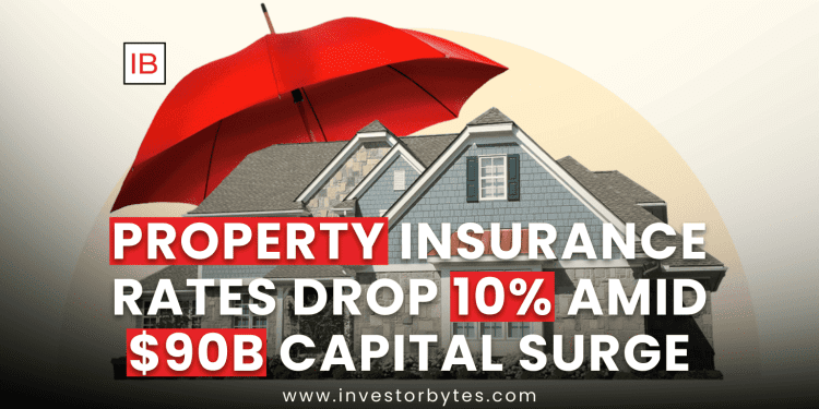 Property Insurance Rates Drop 10% Amid $90B Capital Surge