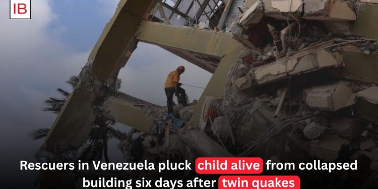 Child Rescued Alive From Collapsed Building in Venezuela Six Days After Devastating Earthquakes