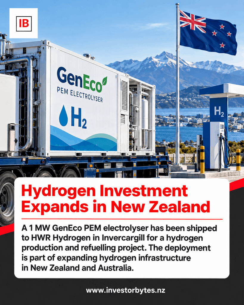 New Zealand hydrogen investment and GenEco PEM electrolyser