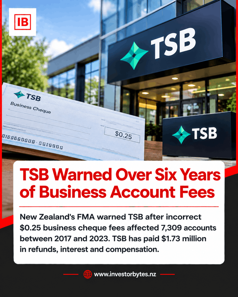 TSB Business Account Fees warning from New Zealand FMA
