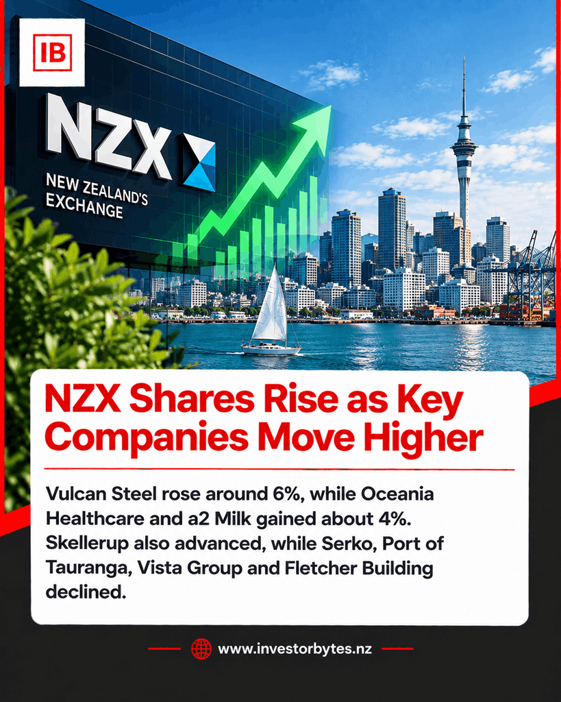NZX Shares rising on New Zealand stock market